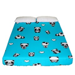 Panda Pattern Fitted Sheet (queen Size) by Valentinaart