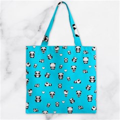 Panda Pattern Zipper Grocery Tote Bag by Valentinaart