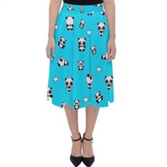 Panda Pattern Folding Skater Skirt by Valentinaart