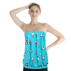 Panda Pattern Strapless Top by Valentinaart