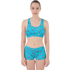 Panda Pattern Work It Out Sports Bra Set by Valentinaart