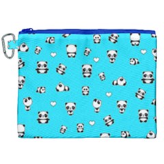 Panda Pattern Canvas Cosmetic Bag (xxl) by Valentinaart