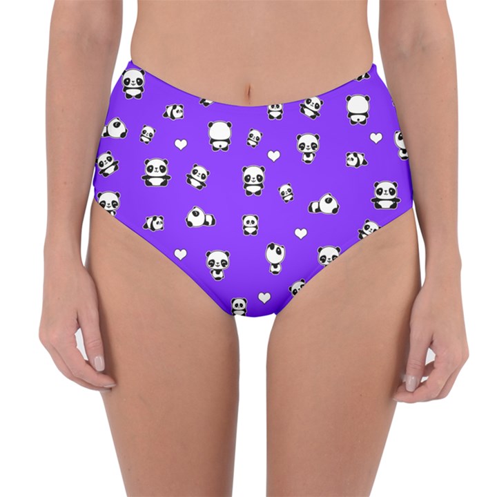 Panda pattern Reversible High-Waist Bikini Bottoms