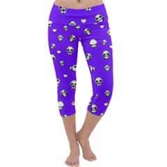 Panda Pattern Capri Yoga Leggings by Valentinaart