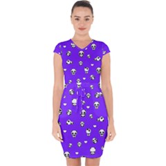 Panda Pattern Capsleeve Drawstring Dress  by Valentinaart