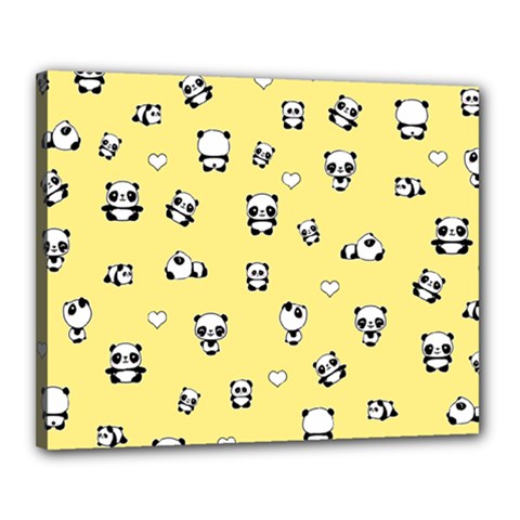 Panda Pattern Canvas 20  X 16  by Valentinaart