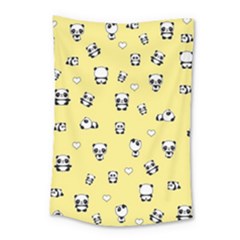 Panda Pattern Small Tapestry by Valentinaart