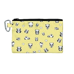 Panda Pattern Canvas Cosmetic Bag (medium) by Valentinaart