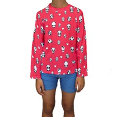 Panda Pattern Kids  Long Sleeve Swimwear by Valentinaart