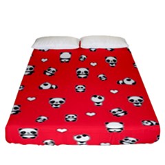 Panda Pattern Fitted Sheet (california King Size) by Valentinaart