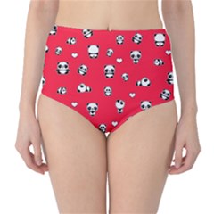 Panda Pattern High-waist Bikini Bottoms by Valentinaart