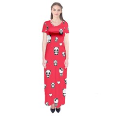 Panda Pattern Short Sleeve Maxi Dress by Valentinaart