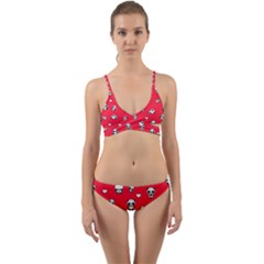 Panda Pattern Wrap Around Bikini Set