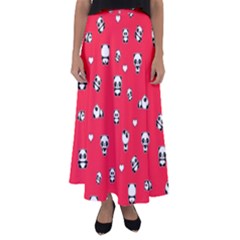 Panda Pattern Flared Maxi Skirt by Valentinaart