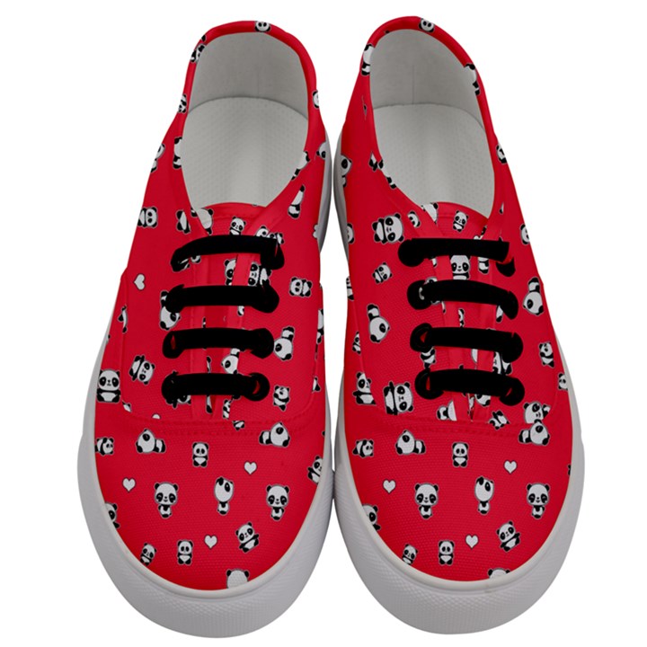 Panda pattern Men s Classic Low Top Sneakers