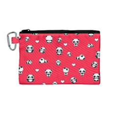 Panda Pattern Canvas Cosmetic Bag (medium) by Valentinaart