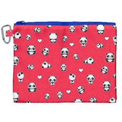 Panda Pattern Canvas Cosmetic Bag (xxl) by Valentinaart