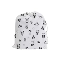 Panda Pattern Drawstring Pouches (large)  by Valentinaart