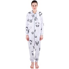 Panda Pattern Hooded Jumpsuit (ladies)  by Valentinaart