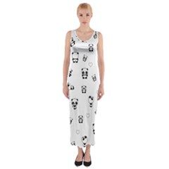 Panda Pattern Fitted Maxi Dress by Valentinaart