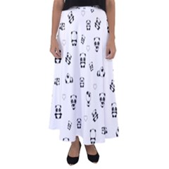 Panda Pattern Flared Maxi Skirt by Valentinaart