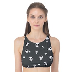 Panda Pattern Tank Bikini Top by Valentinaart