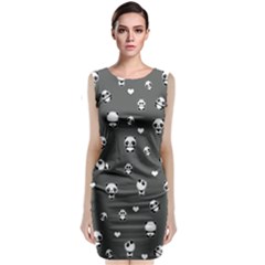 Panda Pattern Classic Sleeveless Midi Dress