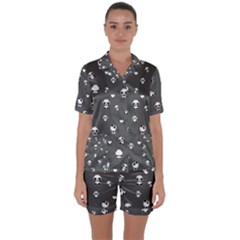 Panda Pattern Satin Short Sleeve Pyjamas Set