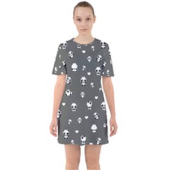 Panda Pattern Sixties Short Sleeve Mini Dress by Valentinaart