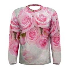 Pink Roses Men s Long Sleeve Tee by NouveauDesign