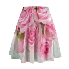 Pink Roses High Waist Skirt by NouveauDesign