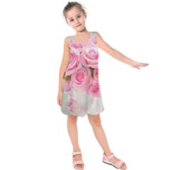 Pink Roses Kids  Sleeveless Dress by NouveauDesign