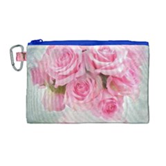 Pink Roses Canvas Cosmetic Bag (large)