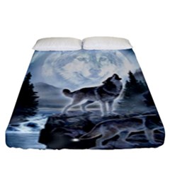 Spirit Of The Wolf  Fitted Sheet (king Size) by Bigfootshirtshop