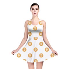 Bitcoin Logo Pattern Reversible Skater Dress by dflcprints