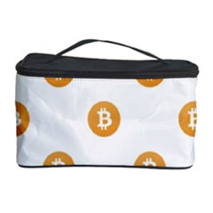 Bitcoin Logo Pattern Cosmetic Storage Case by dflcprints