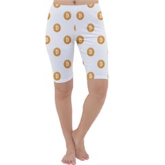 Bitcoin Logo Pattern Cropped Leggings  by dflcprints