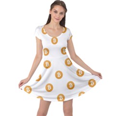 Bitcoin Logo Pattern Cap Sleeve Dress by dflcprints