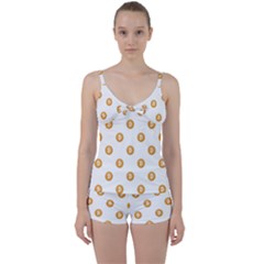 Bitcoin Logo Pattern Tie Front Two Piece Tankini by dflcprints