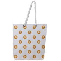 Bitcoin Logo Pattern Full Print Rope Handle Tote (large) by dflcprints