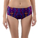 Aztec Purple Pattern Reversible Mid-Waist Bikini Bottoms View3