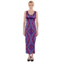 Aztec Purple Pattern Fitted Maxi Dress View1