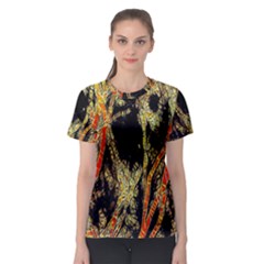 Artistic Effect Fractal Forest Background Women s Sport Mesh Tee