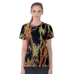 Artistic Effect Fractal Forest Background Women s Cotton Tee