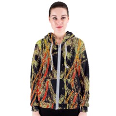 Artistic Effect Fractal Forest Background Women s Zipper Hoodie