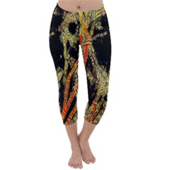 Artistic Effect Fractal Forest Background Capri Winter Leggings 