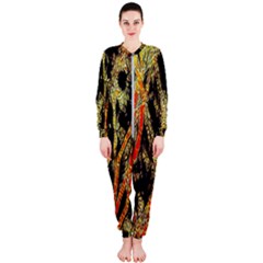 Artistic Effect Fractal Forest Background Onepiece Jumpsuit (ladies) 