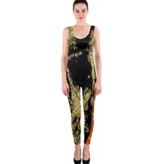 Artistic Effect Fractal Forest Background Onepiece Catsuit