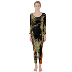 Artistic Effect Fractal Forest Background Long Sleeve Catsuit