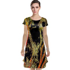 Artistic Effect Fractal Forest Background Cap Sleeve Nightdress